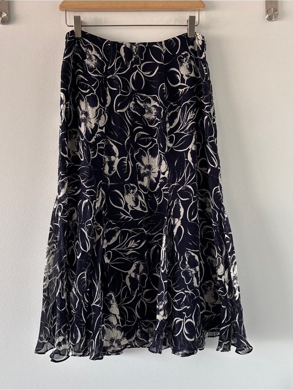Vintage Lauren Ralph Lauren Silk Floral Midi Skirt